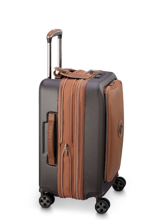 Delsey Chatelet Air Cabin Hard Suitcase Brown With 4 Wheels Height 55cm