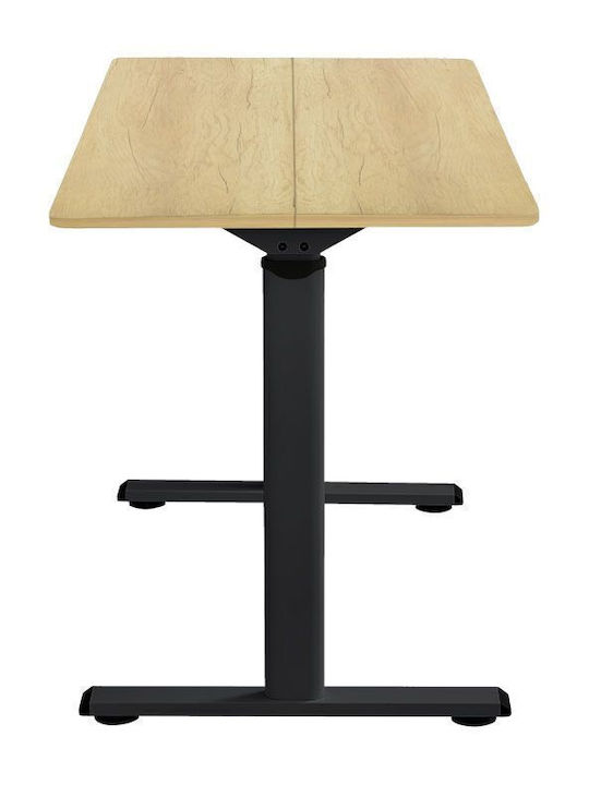 Desk Karla Wooden Black Velvet-Black Metal with Metal Legs & Adjustable Height 120x60x115cm