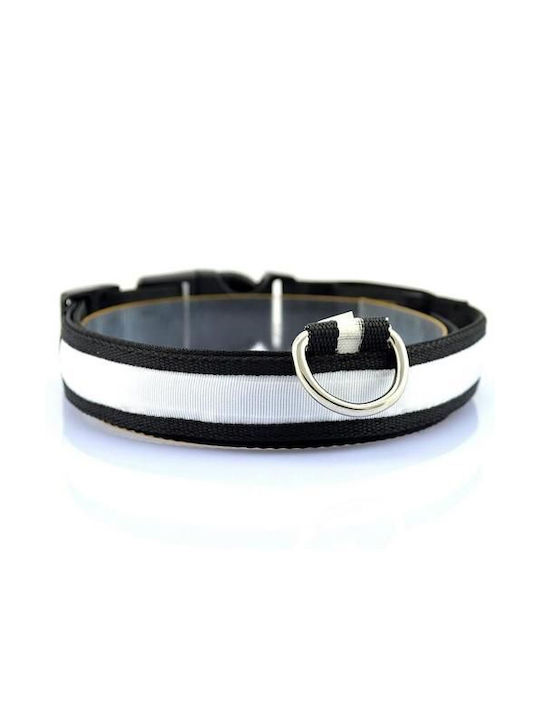 Hundehalsband aus Nylon in Weiß Farbe Groß 45 - 52cm