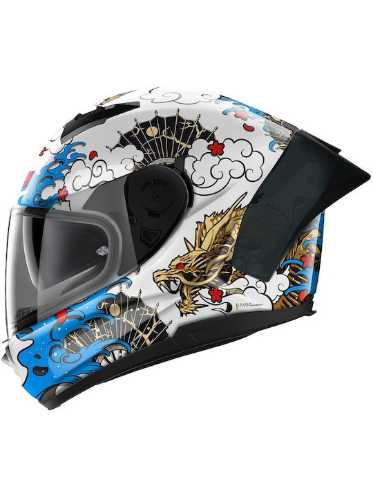 Nolan N60-6 Sport Wyvern Metal White / Multicolour 25 Cască Moto Față întreagă ECE 22.06 cu Sunvisor