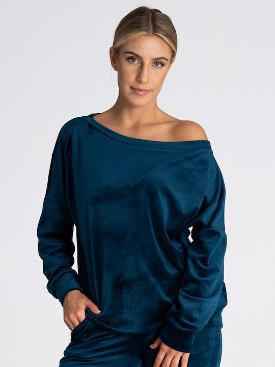 Figl Damen Bluse Langärmelig Blue