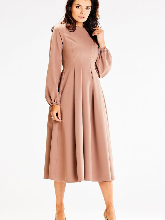 Awama Midi Dress Beige