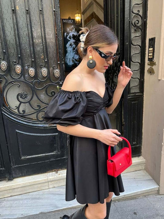 Sommer Mini Abend Damenkleid Schwarz