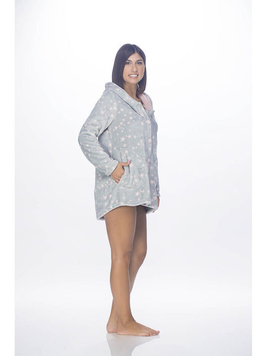 Koyote Winter Women's Fleece Robe Grey