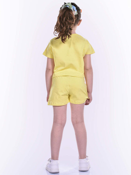 Nek Kids Wear Kids Set with Shorts Summer 2pcs yellow Nek