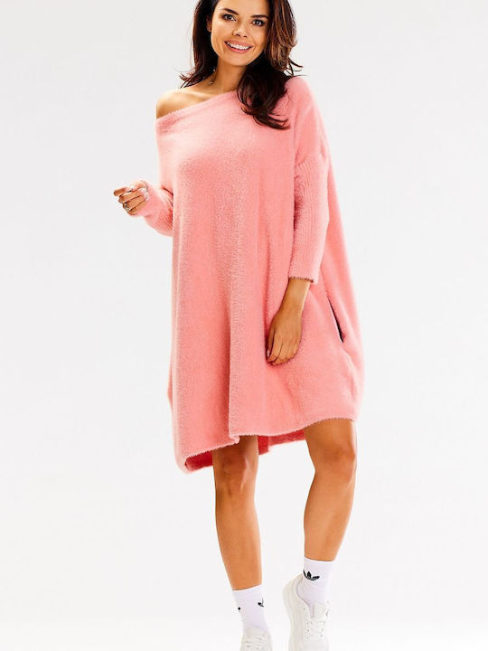 Awama Mini Dress Knitted Pink