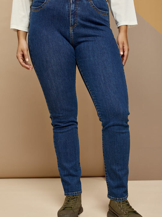 Edward Jeans Ψηλόμεσο Γυναικείο Jean Παντελόνι σε Slim Εφαρμογή