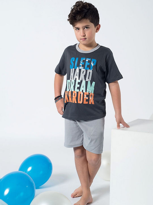 Happy Family Kids' Pajamas Summer Dark Grey