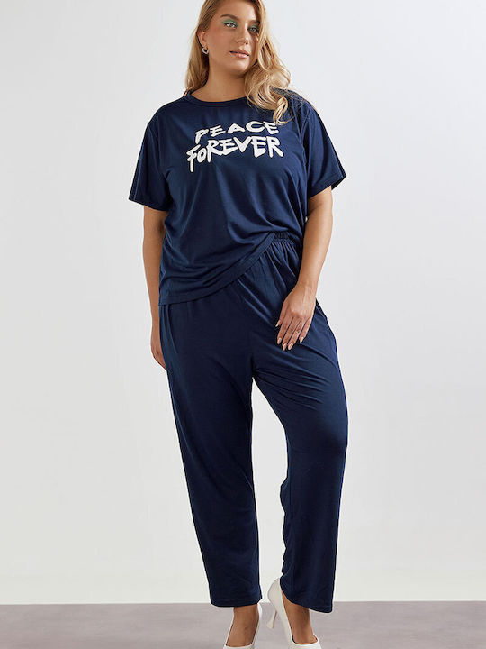 Women's Navy Blue Set with Trousers