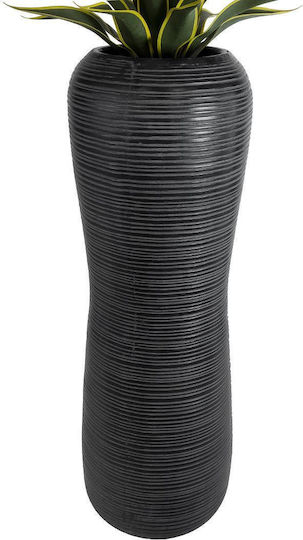 GloboStar Barrio Planter Polyester Black with Stand 40x40x122cm.