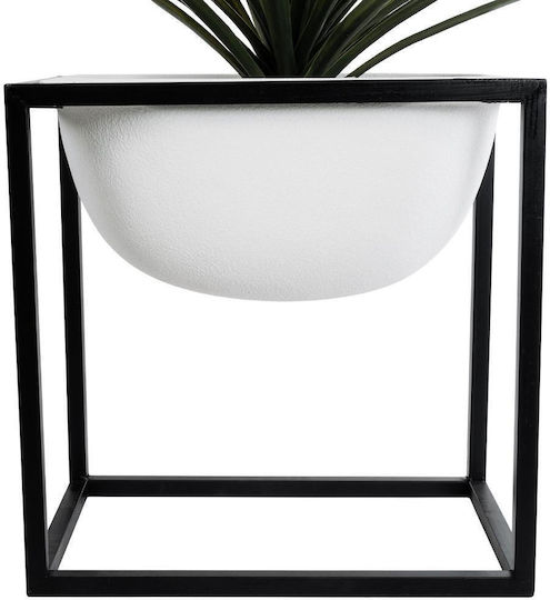 GloboStar Fiori Κασπώ Μεταλλικό Λευκό με Βάση 60x60x60εκ.