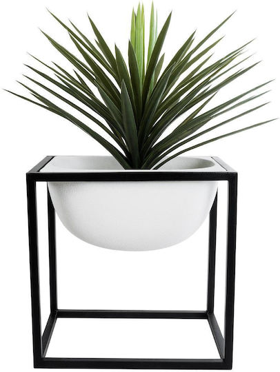 GloboStar Fiori Κασπώ Μεταλλικό Λευκό με Βάση 60x60x60εκ.
