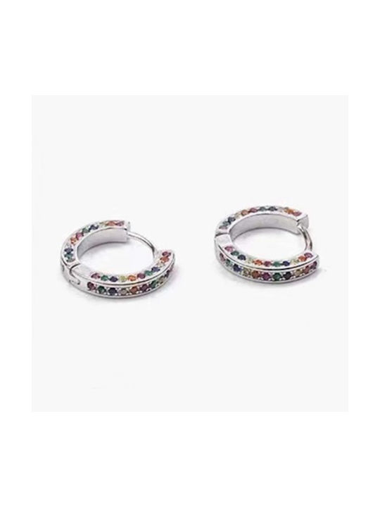 Scans Earrings Hoops with Stones