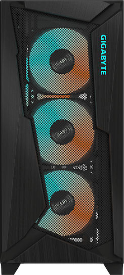 Gigabyte C301 Glass Gaming Midi Tower Computer Case with RGB Lighting Black
