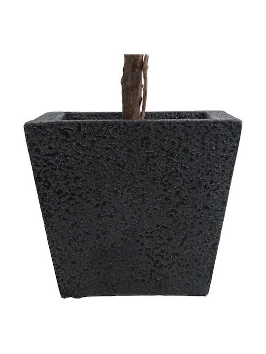 GloboStar Karraspio Übertopf Polyester Schwarz mit Gestell 34x34x30εκ.