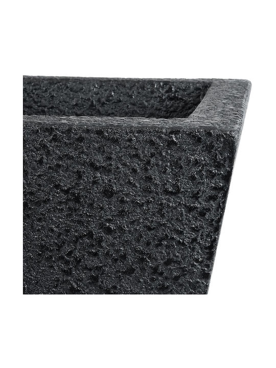 GloboStar Karraspio Übertopf Polyester Schwarz mit Gestell 34x34x30εκ.