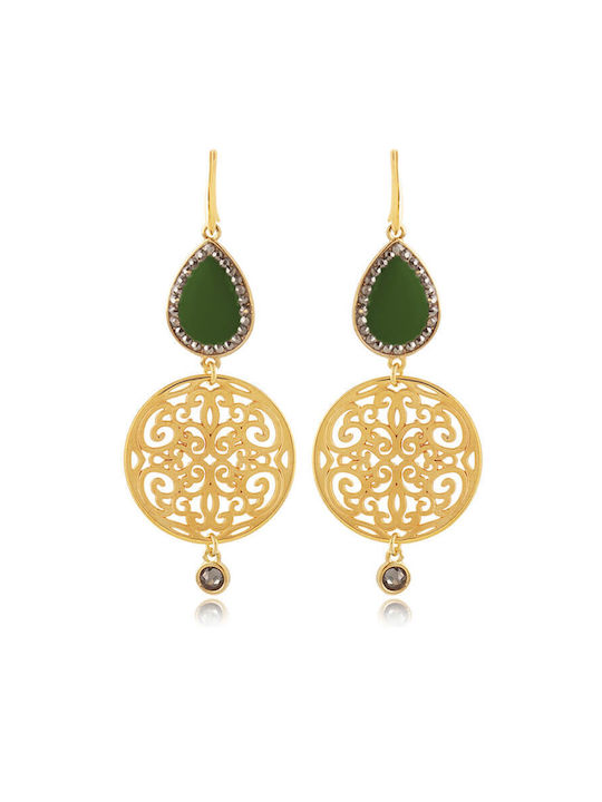 Angelo Barreta Earrings Gold Plated with Stones