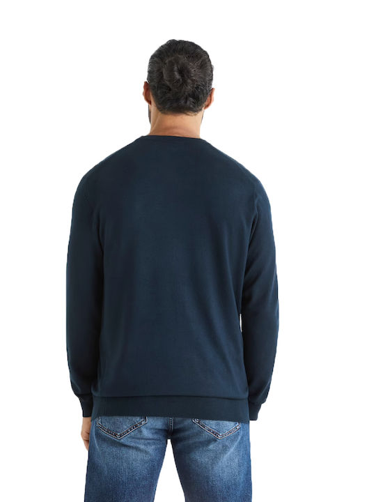 Celio Herren Langarm-Pullover Marineblau