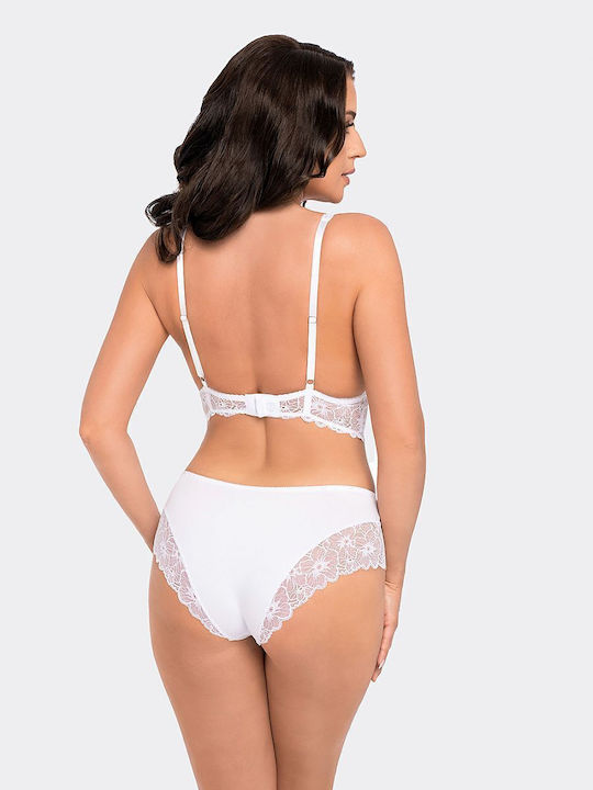 Babell Baumwolle Damen Slip mit Spitze Weiß