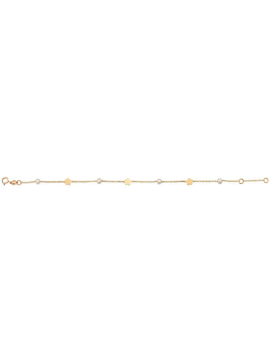 Verorama Damen Armband aus Gold 9K mit Perlen