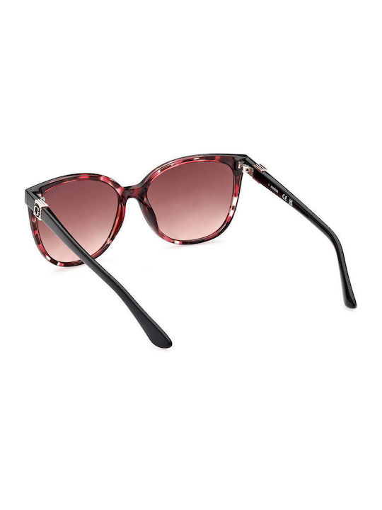 Guess Women's Sunglasses with Brown Tartaruga Plastic Frame and Burgundy Gradient Lens GU7864S 55T