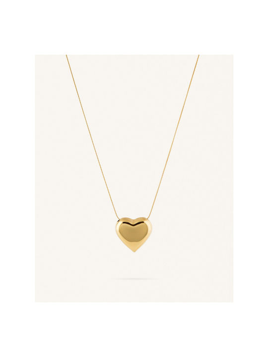 Necklace with design Heart from Gold Plated Steel