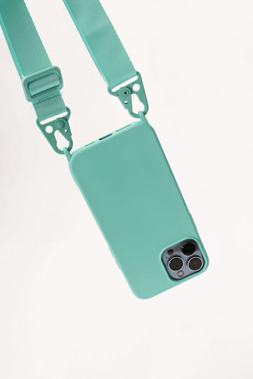 Luigi Strap Back Cover Silicon cu Curea Turcoaz (IPhone13Pro (Apple))