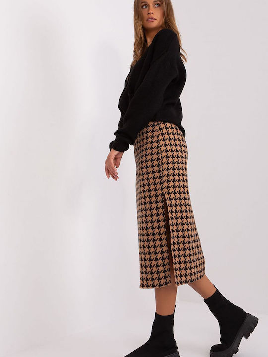 Lakerta Pencil Midi Skirt in Brown color