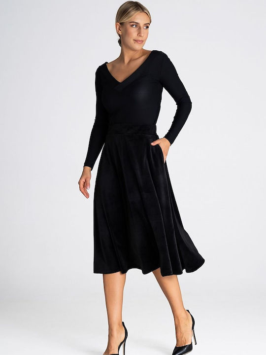 Figl Midi Skirt in Black color