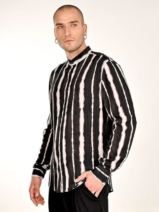 Crossover Men's Shirt Long Sleeve Black