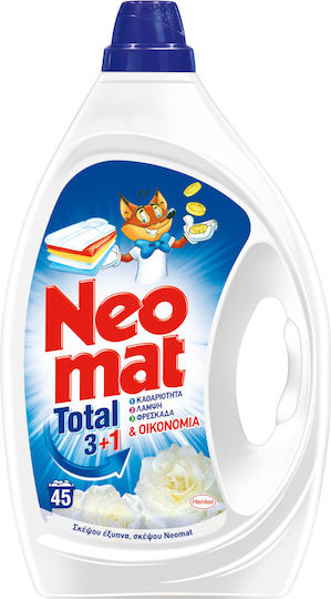 Neomat Total 2 σε 1 Υγρό Απορρυπαντικό Ρούχων με Άρωμα Αέρινη Φρεσκάδα 2.1lt (42 Μεζούρες)