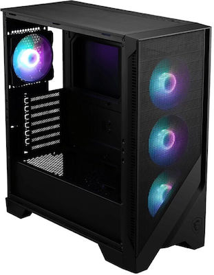 MSI Mag Forge 320R Airflow Gaming Midi Tower Computer Case with Window Panel Black