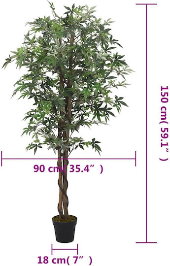 Künstliche Pflanze im Topf Ahorn Grün 150cm vidaXL