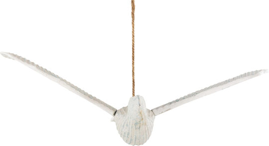 HomeMarkt Hanging Wall Decor Ecru Wooden 93x12x62cm