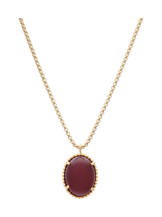LifeLikes Gold Plated Steel Necklace Red