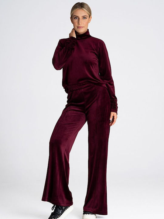 Figl Damen-Sweatpants Rot Samt