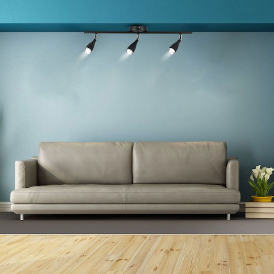 V-TAC Τριπλό LED Θερμό Λευκό Σποτ σε Μαύρο Χρώμα V-TAC Τριπλό LED Θερμό Λευκό Σποτ σε Μαύρο Χρώμα