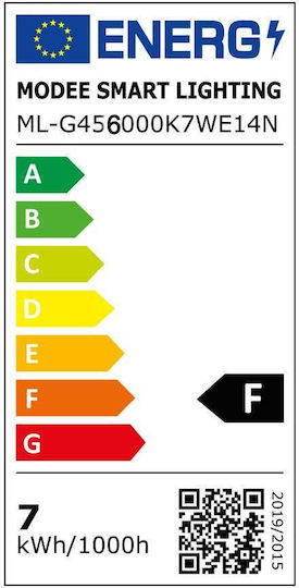 Modee Lighting Λάμπα LED 7W 92mm για Ντουί E14 και Σχήμα G45 Ψυχρό Λευκό 700lm