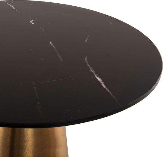 Round Side Coffee Table Rengi Metal Gold-Black 2 Pieces W56xL56xH52cm