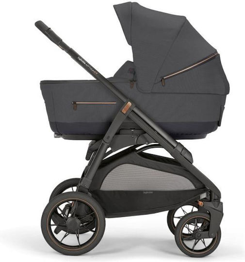 Inglesina Aptica XT Quattro Darwin Infant Recline Adjustable 3 in 1 Baby Stroller Suitable for Newborn Magnet Grey 12.6kg