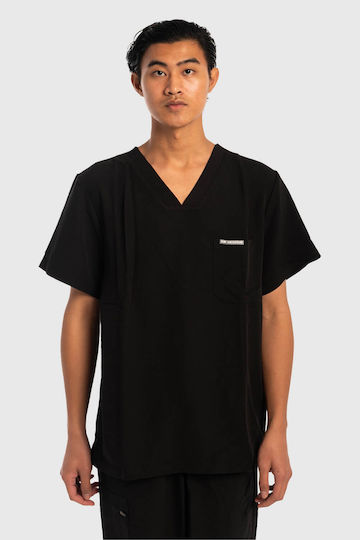 Dr. Scrub Ανδρική Ιατρική Μπλούζα Μαύρη