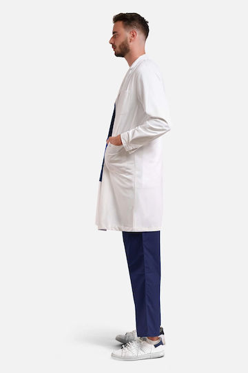 Dr. Scrub Ανδρική Ιατρική Ρόμπα Λευκή