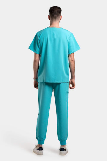 Dr. Scrub Ανδρική Ιατρική Μπλούζα Τιρκουάζ