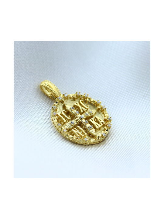 Pendant Kids Talisman Double Sided Constantine from Gold 9K P-67952