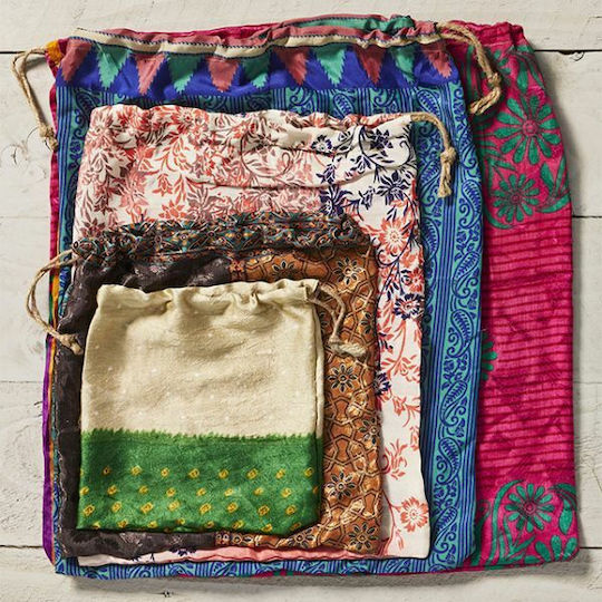 Synchronia Stoff Beutel für Geschenke Mehrfarbig 12x12cm.