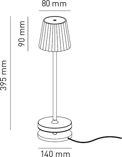 Bot Lighting Emma Μεταλλικό Πορτατίφ LED με Μπεζ Καπέλο και Βάση Ivory
