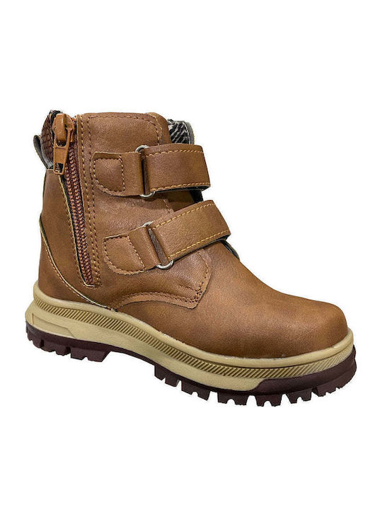 Kids Boots with Velcro Tabac Brown