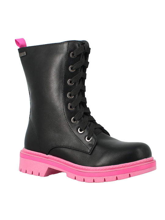 IQ Shoes Kids PU Leather Boots Fuchsia