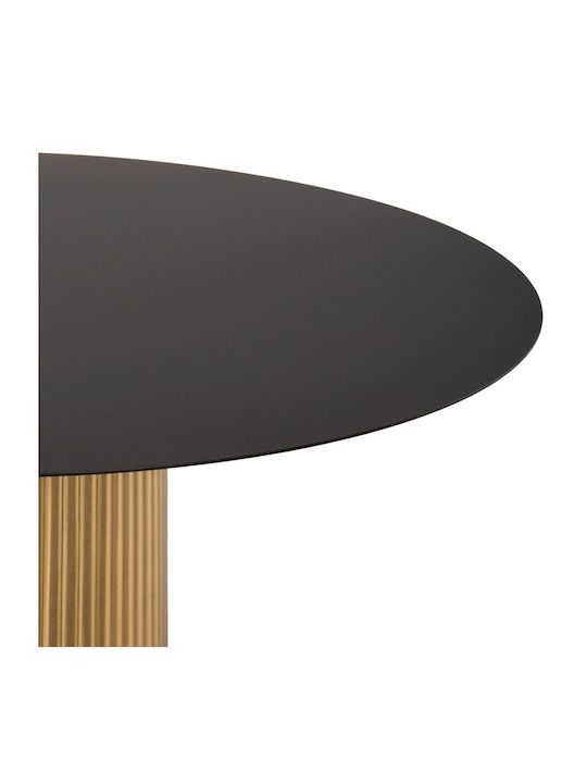 Rundes Zentral Kaffeetisch Clad Metall Gold & Schwarz M110xL110xH38cm