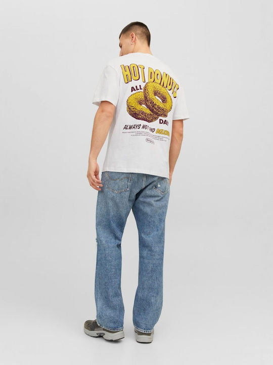 Jack & Jones Ανδρικό T-shirt Κοντομάνικο Bright White HOT DONUTS VERSION